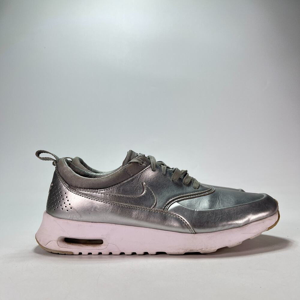 Nike Air Max Thea Premium Metallic Silver Sneakers 819640-001 Women's Size 9.5